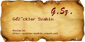 Göckler Szabin névjegykártya